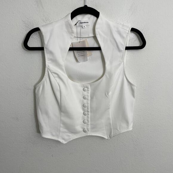 superdown Frasier Top in White Sleeveless M NWT $58 - Picture 5 of 7